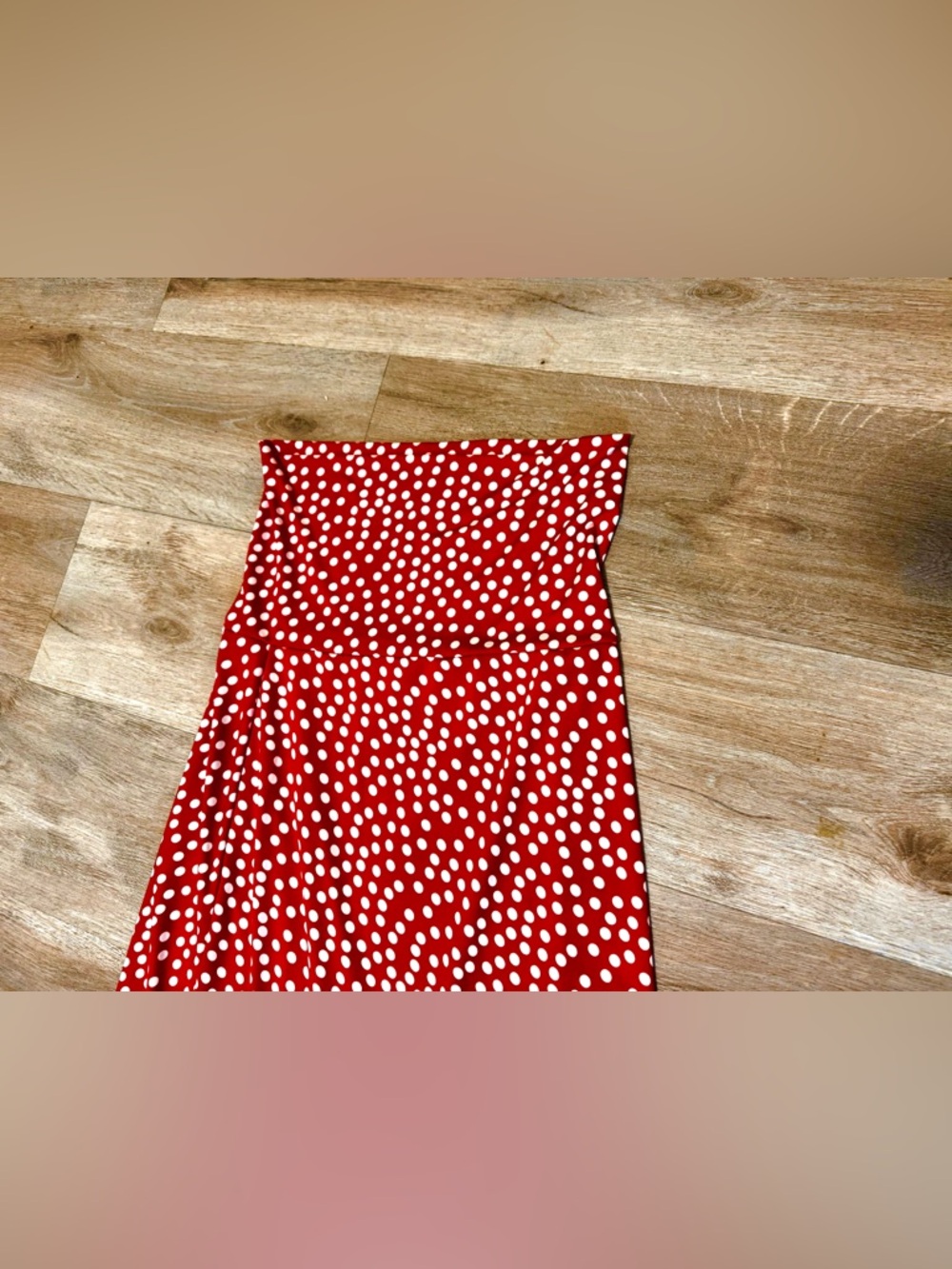red white polka dot flamenco dance baile skirt Spanish skirt size small stretchy - Picture 4 of 4